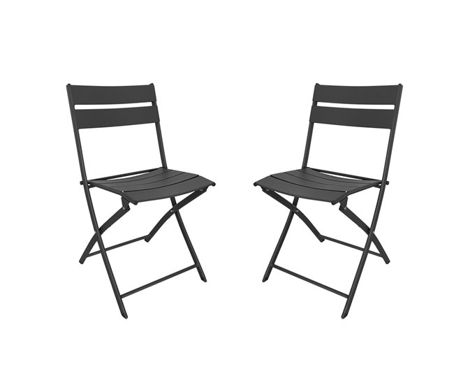 Acomoda Textil – Silla Plegable de Acero. (Pack 4 Unidades) Negro