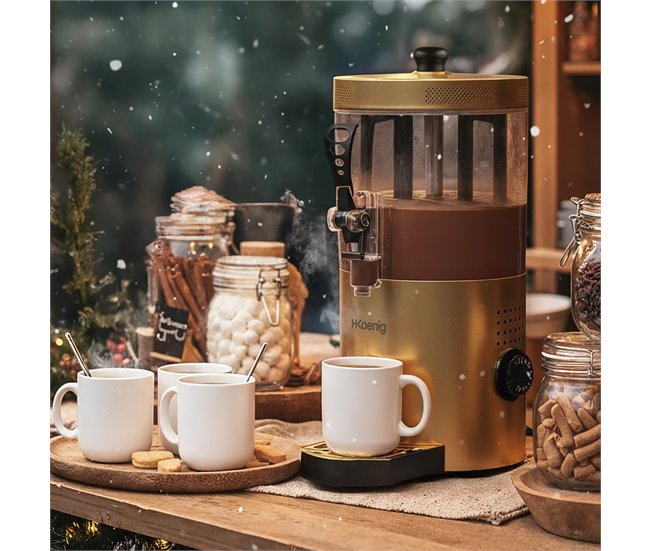Dispensador de chocolate caliente Dorado