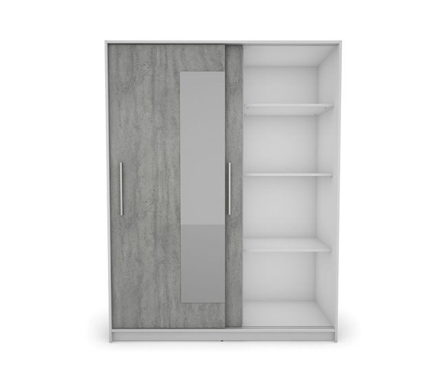Armario ELEGANZA puertas correderas con espejo 150x195cm Blanco