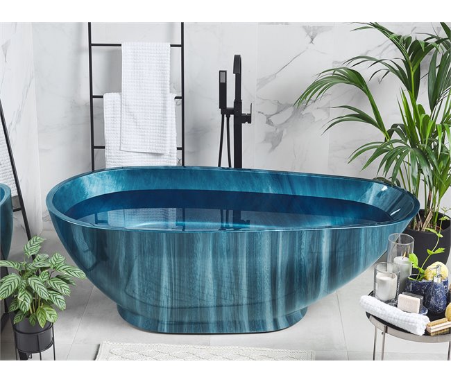 Beliani Bañera independiente RIOJA 80x170 Azul Marino