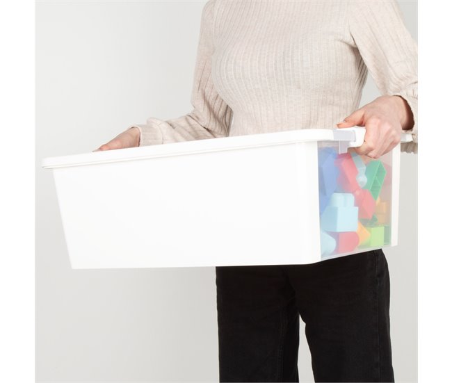 Curver Caja de almacenaje con tapa Bi-Box 26L Blanco