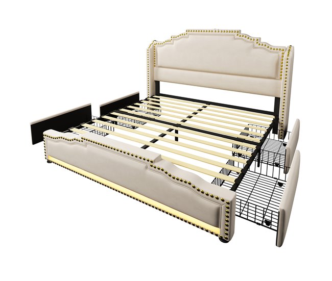 Camas de matrimonio 169x214 Beige