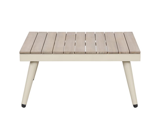 Set de jardín BIARRITZ con sofá y mesa de centro color blanco Blanco/ Madera