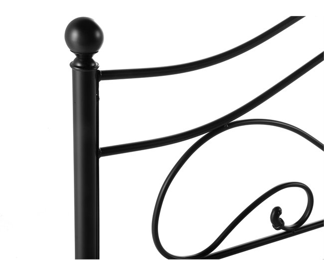 Beliani Cama Acero LYRA 182x209 Negro