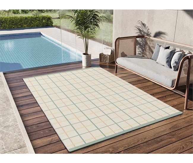 Alfombra geométrica con relieve de interior/exterior MANILA - ATTICGO 120x170 Multicolor