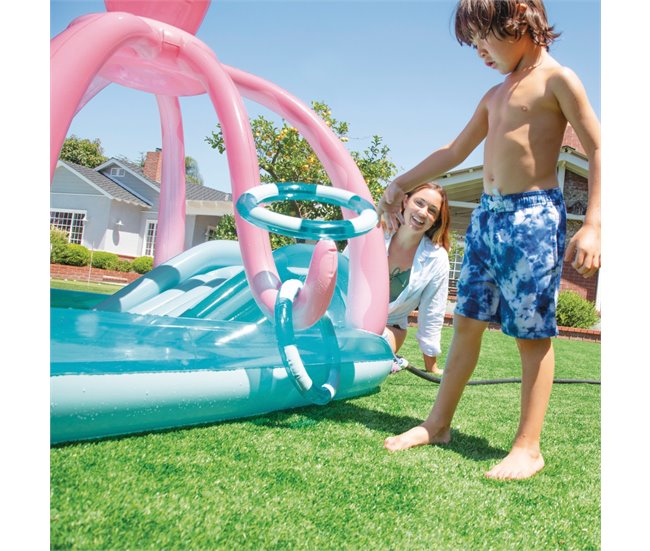 Centro de juegos hinchable agua pulpo c/difusor INTEX Azul