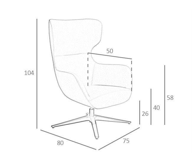ANGEL CERDA Sillón tela blanco Nogal