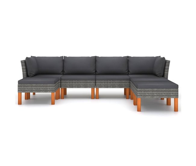 Set de muebles de jardín cojines Gris