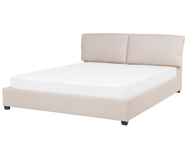 Beliani Cama de agua Poliéster BELFORT 191x212 Beige