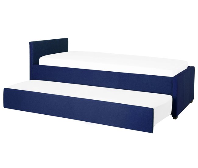 Beliani Cama nido Poliéster MARMANDE 96x214 Azul Marino