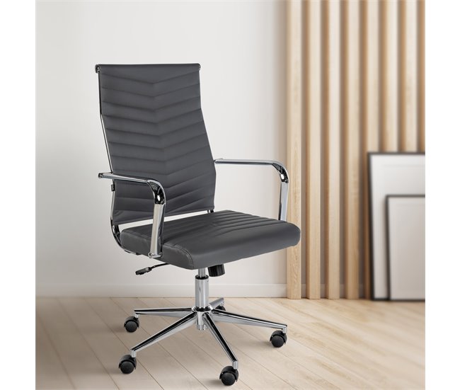 Silla de oficina - Canby - Simil cuero Gris