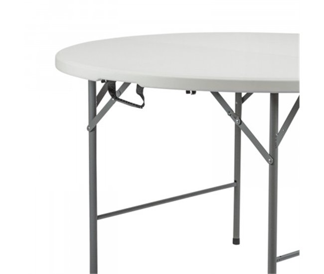 Mesa Plegable Redonda Efecto Granito Thinia Home 150x150 Blanco