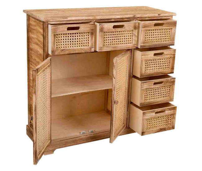 Aparador de madera y rejilla Marron