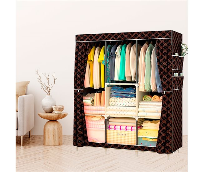 Armario Vestidor Tela con Bolsillos Laterales Nyana Home Estampado