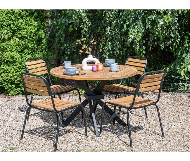 Beliani Mesa redonda LISSONE Marron