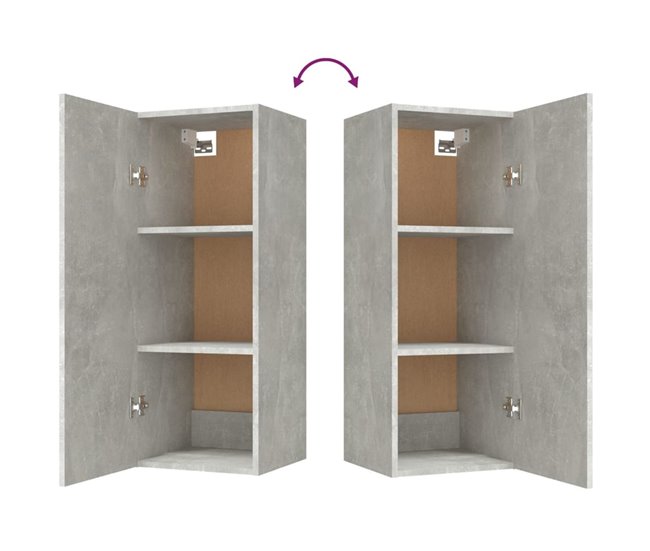 Armario de pared Cuby tirador con  estantes 34 Gris