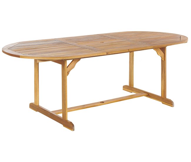 Beliani Conjunto de comedor MAUI II Madera Clara