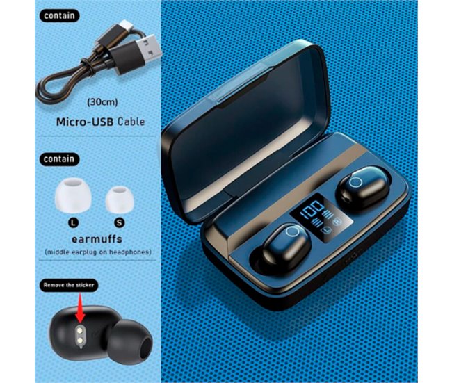 AURA10SNEGRO Auriculares Inalambricos Bluetooth Negro