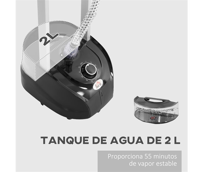 Plancha de Vapor ABS, PP HOMCOM Negro