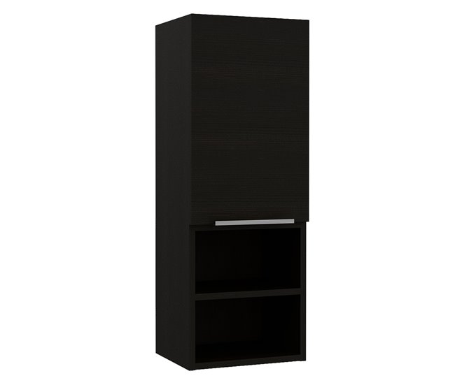 Armario de Pared baño Mila, con estantes Negro