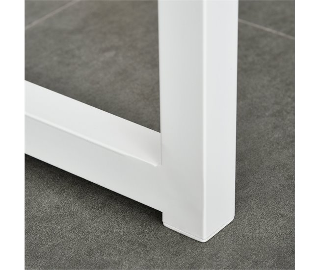 Mesa de Bar Tablero de MDF, Metal HOMCOM, hogar - cocina 115x55 Blanco