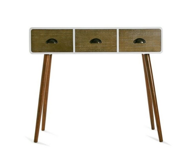 Recibidor con 3 Cajones Blanco/ Madera