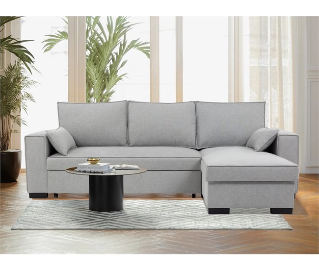 Chaise longue con cama MARLON reversible 3 plazas gris Gris