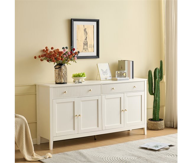 Aparador con 4 puertas y 2 cajónes Blanco