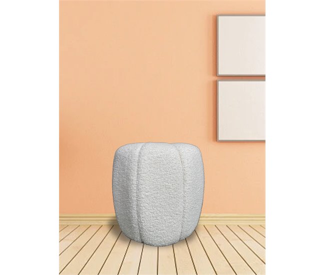 Puff redondo GAEL 42x42cm color blanco Beige