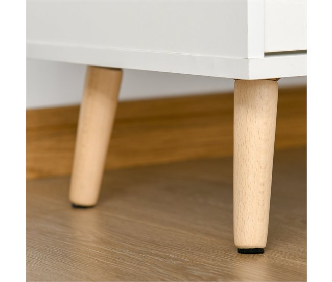 Aparador Melamina, Madera, Vidrio HOMCOM 100 Blanco