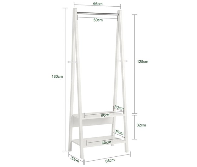 Moderna estantería escalonada con 2 estantes FRG59-W SoBuy Blanco