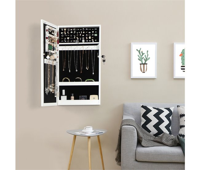Armario de joyas de pared Blanco
