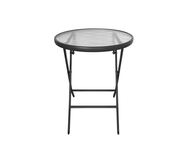 Acomoda Textil – Mesa Plegable de Acero para Interior y Exterior. Negro