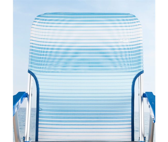 Aktive Pack 2 sillas de playa plegables rayas Azul