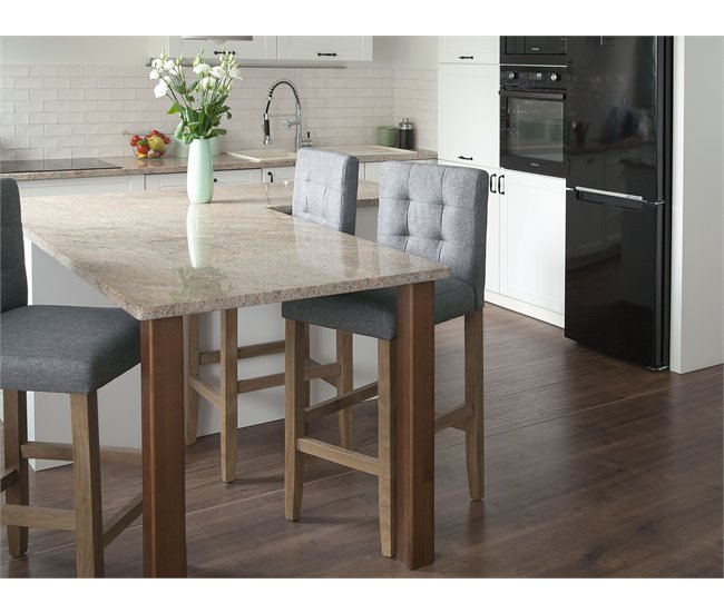 Beliani Silla de bar MADISON Gris