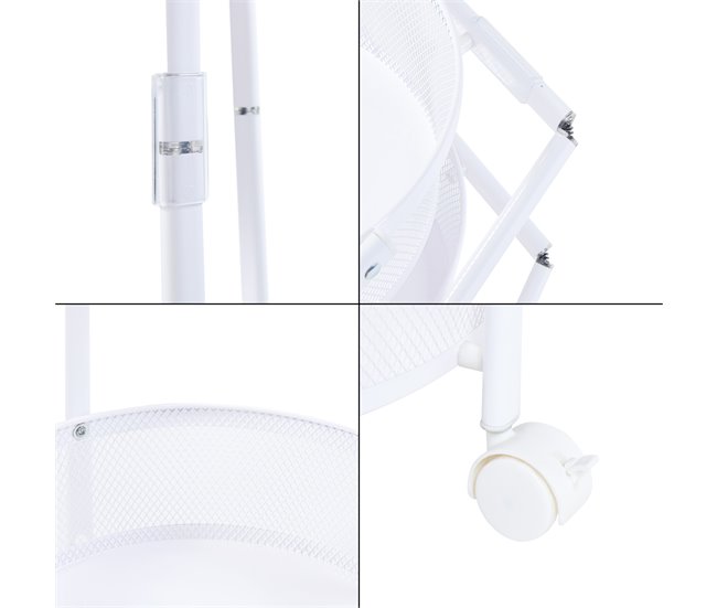 [en.casa] Carrito de cocina Sørreisa plegable con 4 cestas Blanco