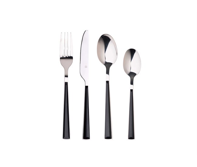 CuberterÍa BENETTON 16 piezas Inox. Negro/ Inox