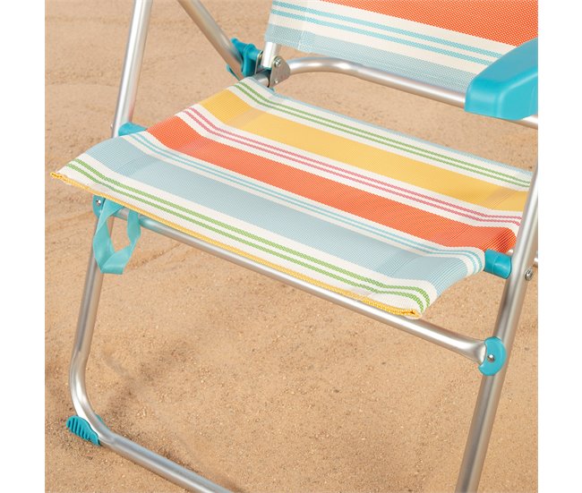Aktive silla playa plegable aluminio 5 posiciones antivuelco Multicolor