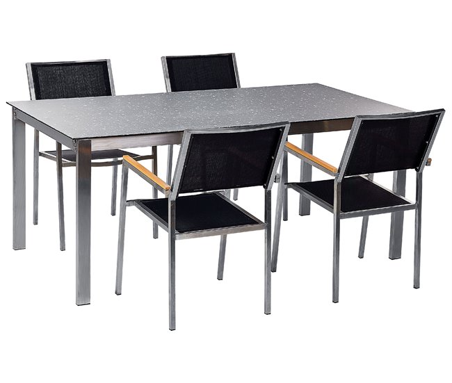 Beliani Conjunto de comedor COSOLETO/GROSSETO Blanco