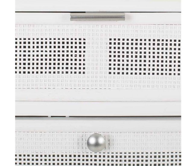 Mueble zapatero de madera y rejilla 70 Blanco