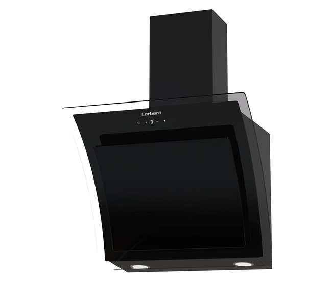 Campana decorativa de pared inclinada CORBERÓ NYASA Negro