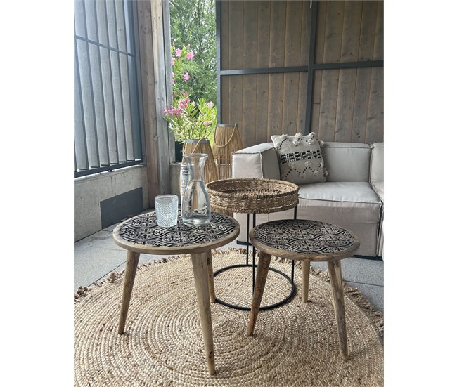 Beliani Conjunto de 2 mesas auxiliares SHARMA Marron