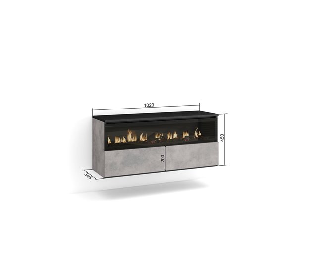 Chimenea eléctrica LED Cemento
