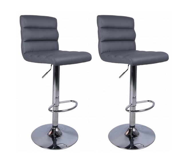 Pack de 2 taburetes ajustables PALM Gris Oscuro