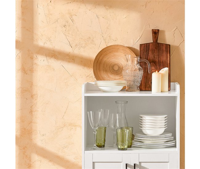 Aparador cocina para Microonda con 2 Puertas FSB47-W SoBuy Blanco