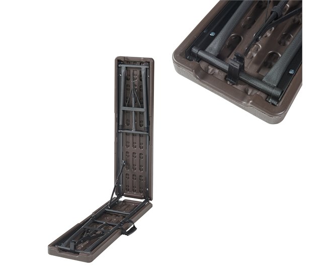 Banco plegable Lillestrøm para 4 personas metal/plástico Madera