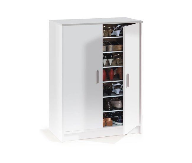 Armario multiusos 2 puertas efecto madera Blanco