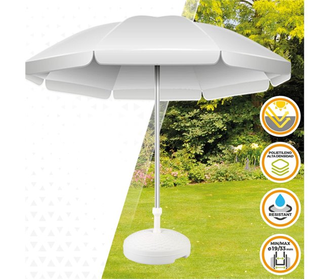Base para sombrilla circular Aktive Blanco