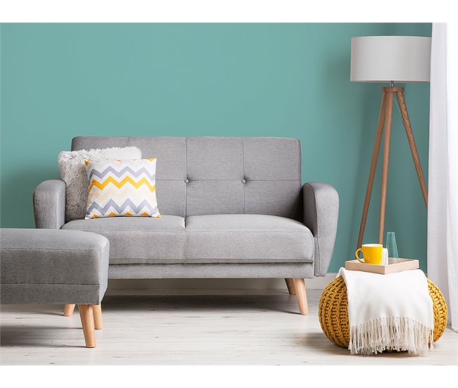 Beliani Sofá de 2 plazas Poliéster FLORLI Gris Claro