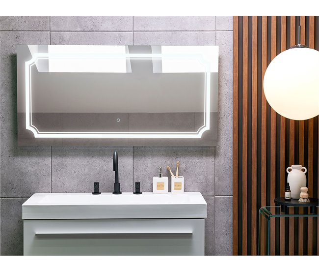 Beliani Espejo de baño ARROMACHNES Gris